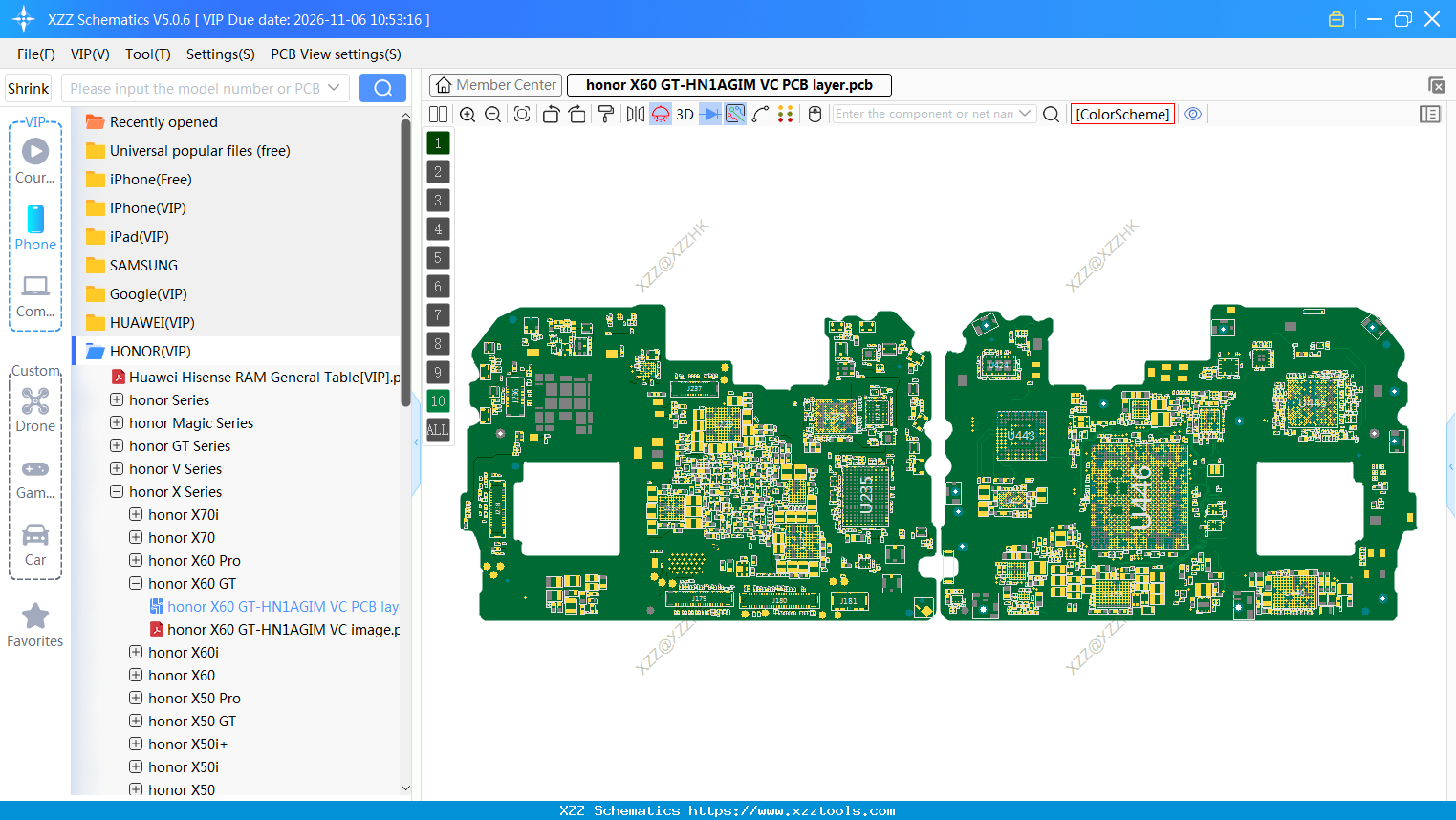 Honor X60 GT-HN1AGIM VC PCB Layer